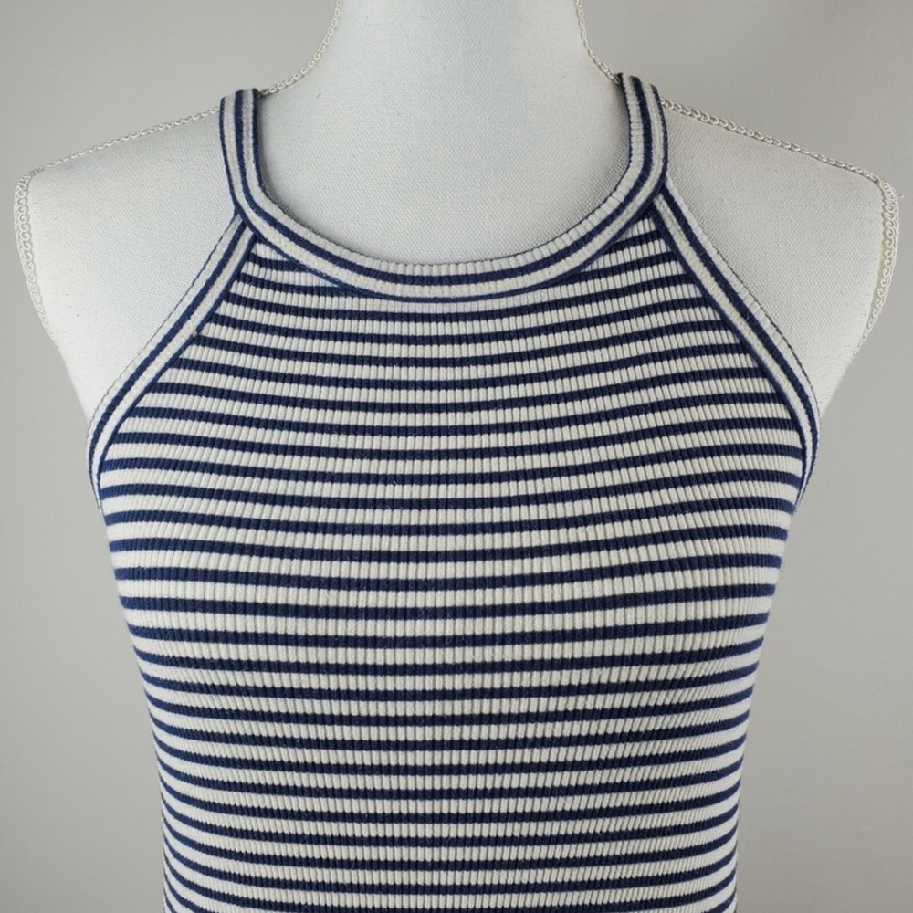 Madewell Dress Navy Striped Tank Dress, Size L